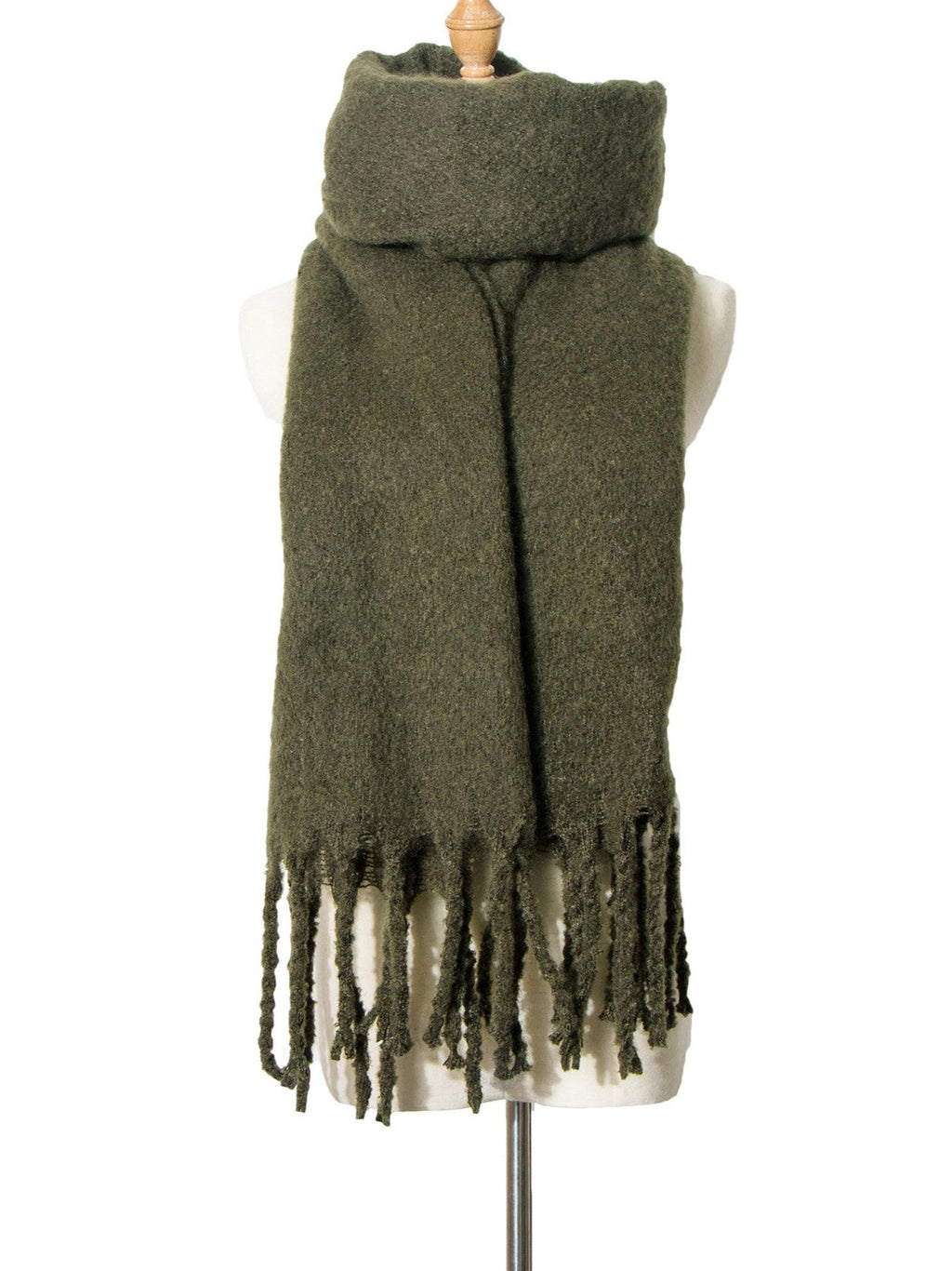 Chunky Brushed Fringe Blanket Scarf