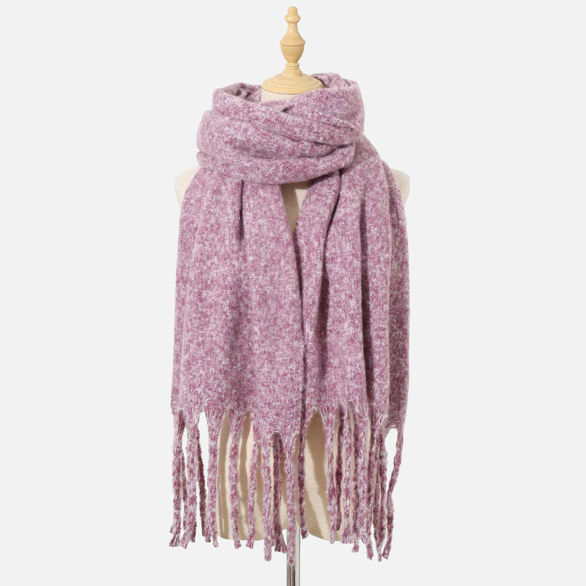 Chunky Boucle Fringe Blanket Scarf